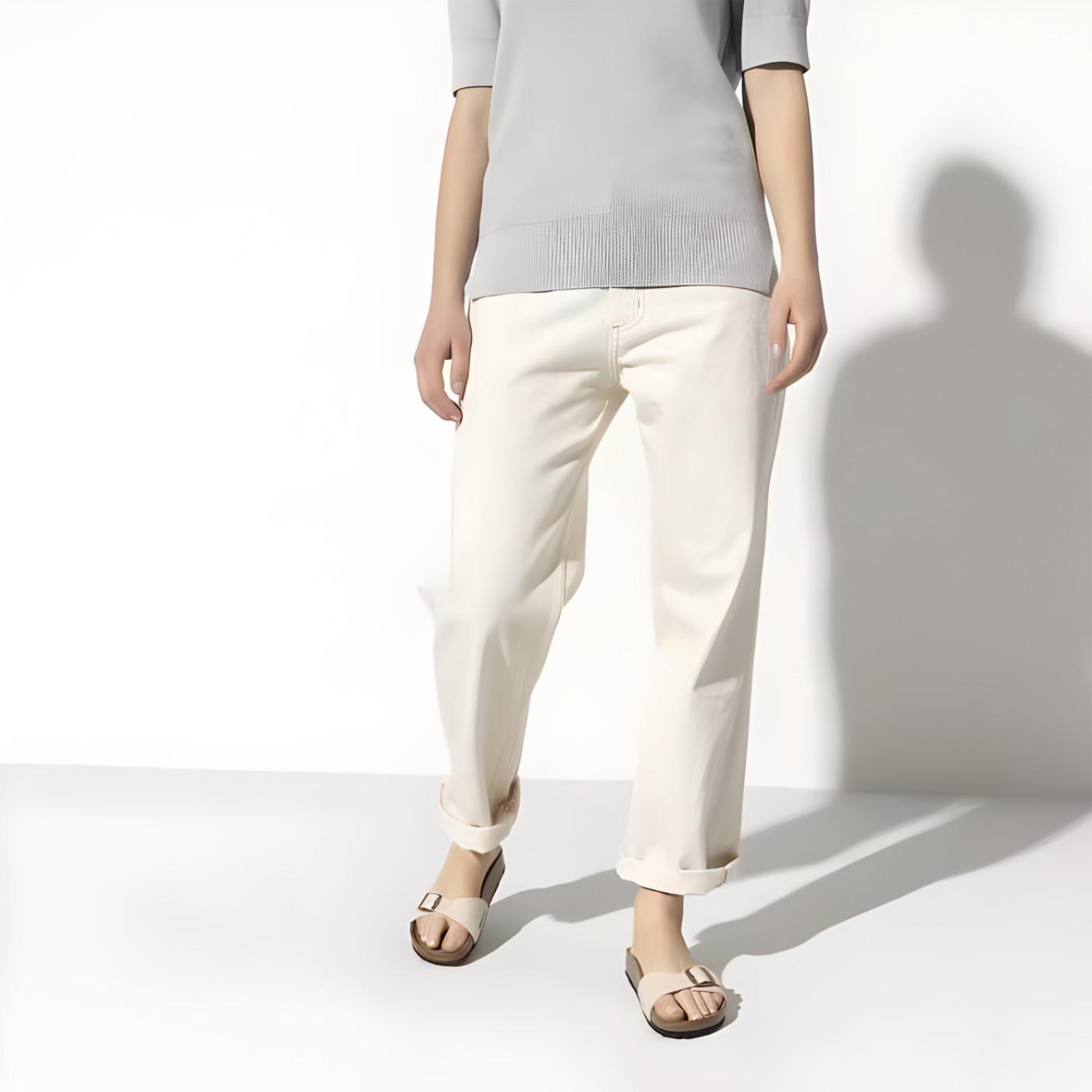 Birkenstock Madrid Graceful Pearl White sandalo donna Birko-Flor bianco perlato narrow fit 