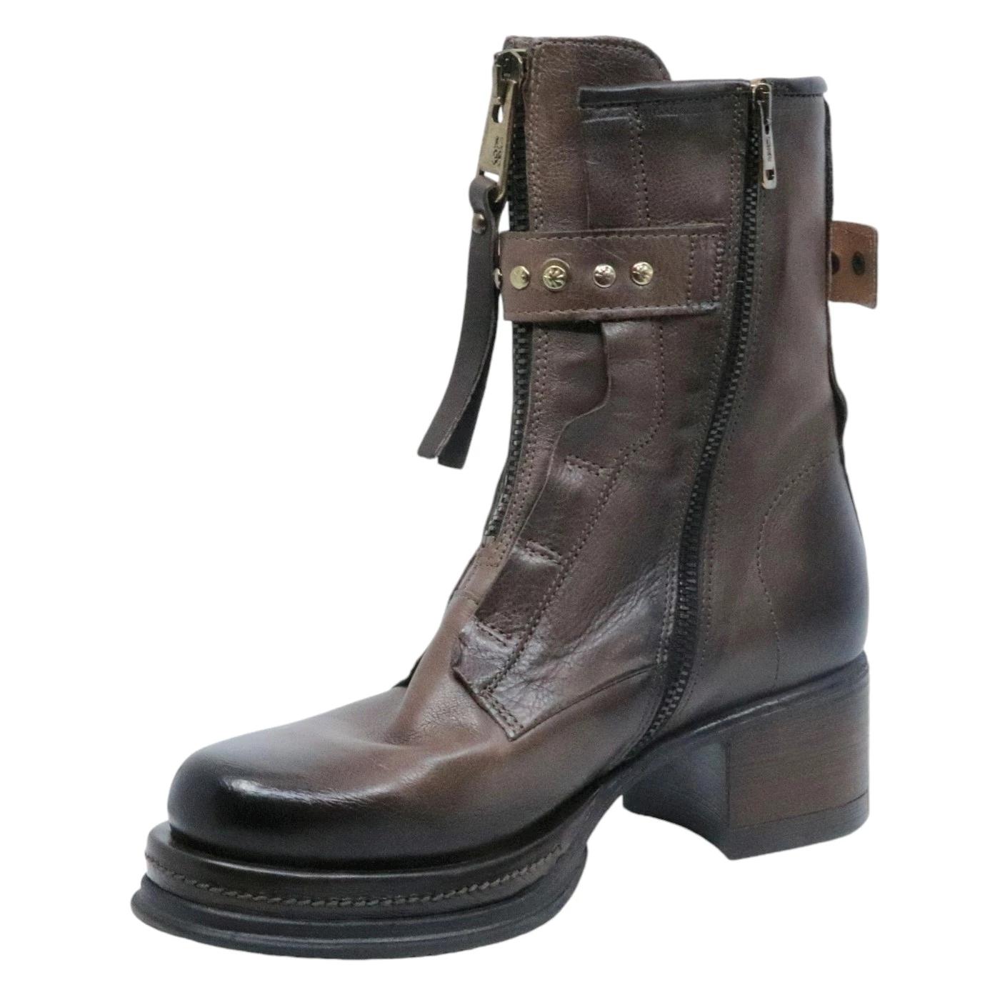 Stivaletto donna AS98 B52213 in pelle marrone 