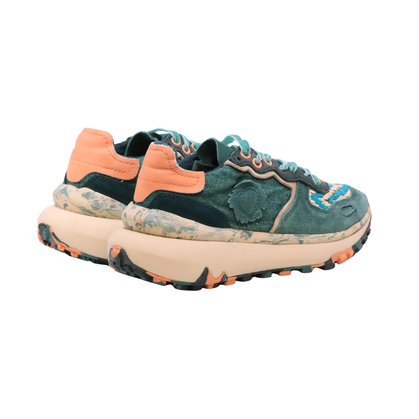 Satorisan Chacrona Metta Linen Didi sneaker donna in camoscio e tessuto verde 