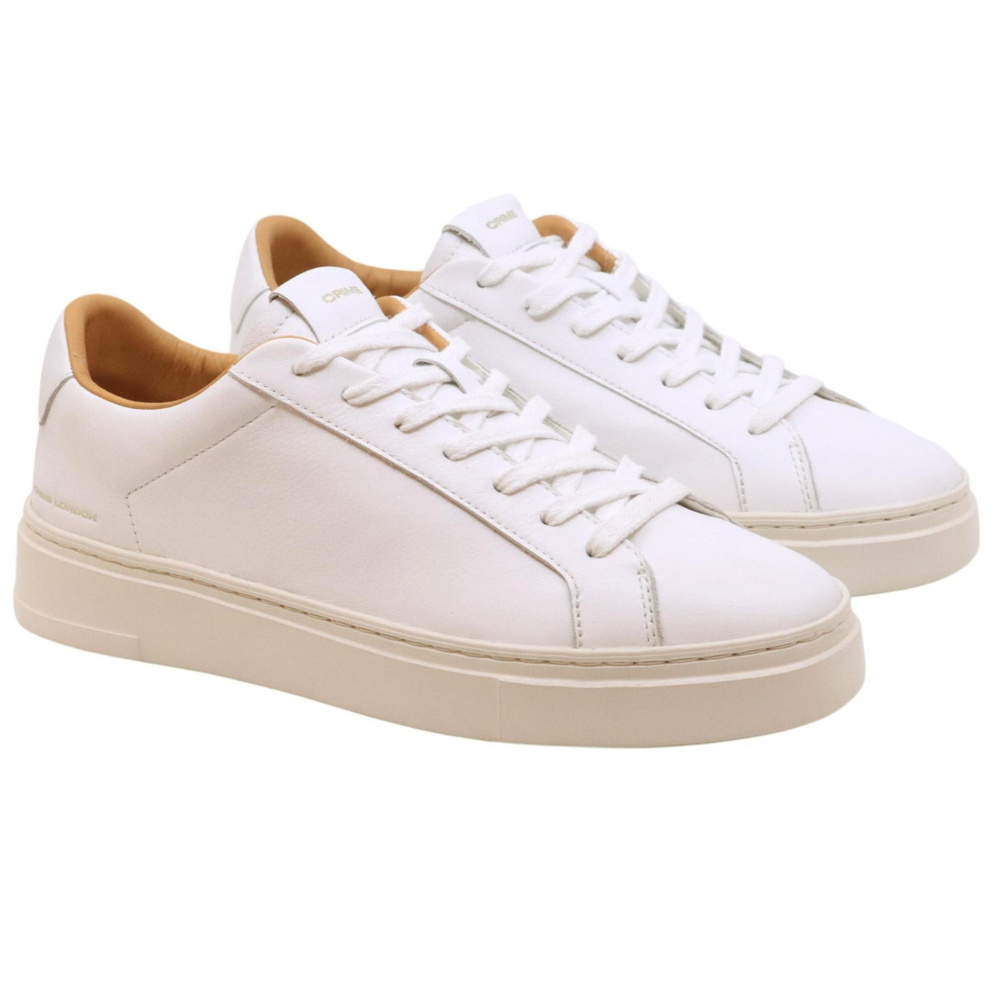 Crime London 15801 Extralight in pelle bianca e suola beige 