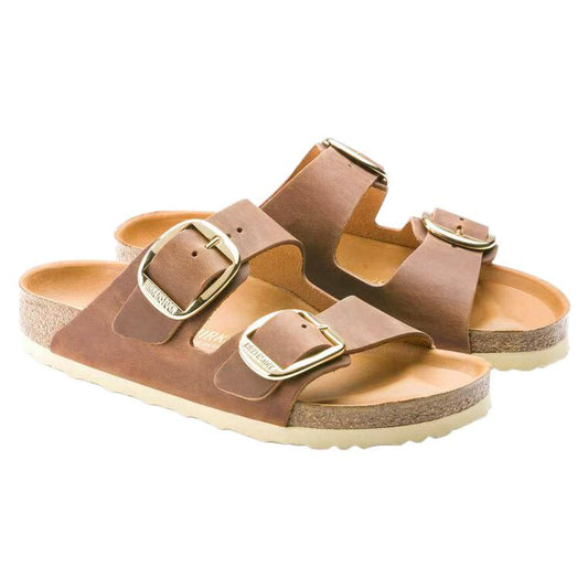 Birkenstock Arizona Big Buckle doppia fibbia pelle oliata cognac 