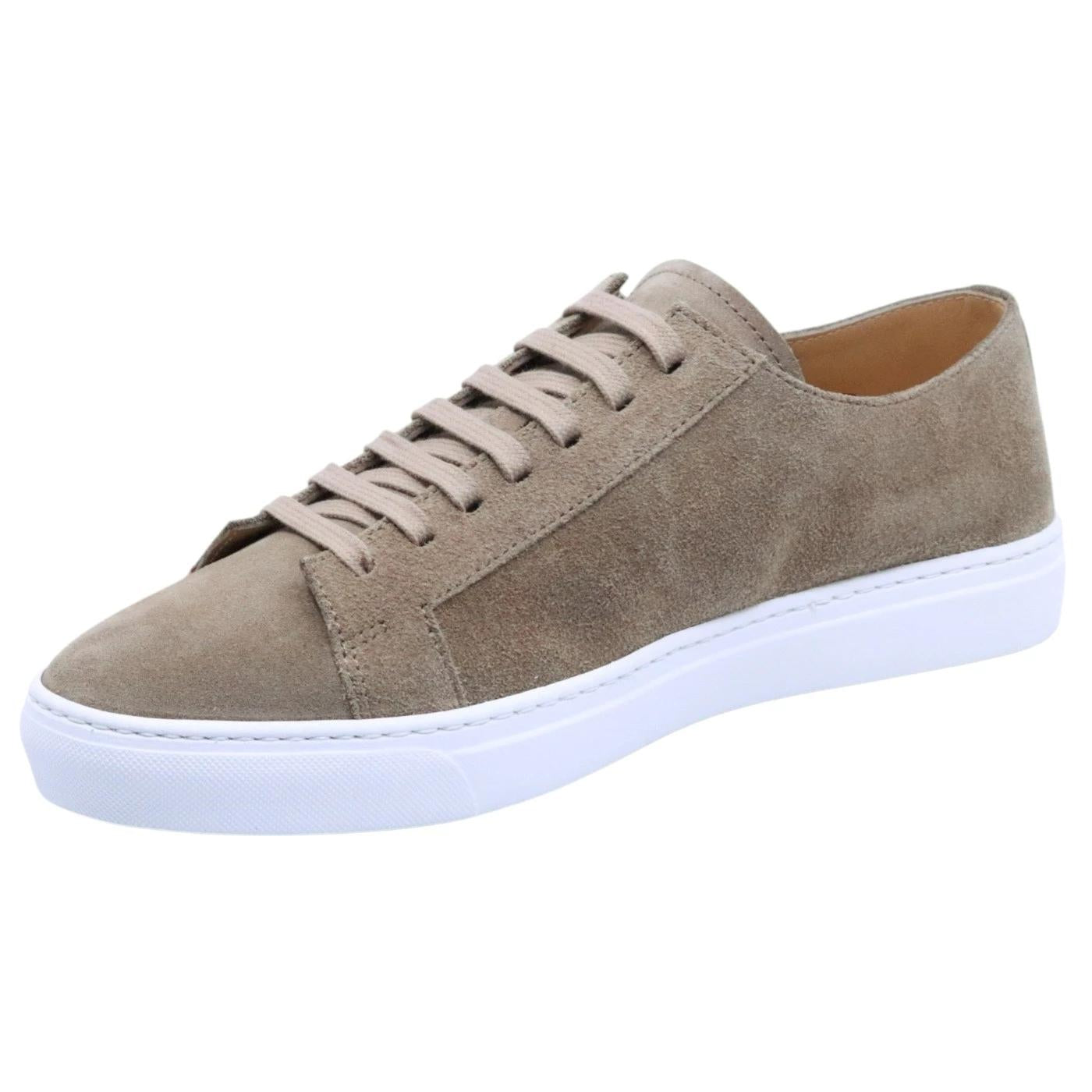 Sneaker uomo Rossano Bisconti 465-02 in camoscio taupe. 