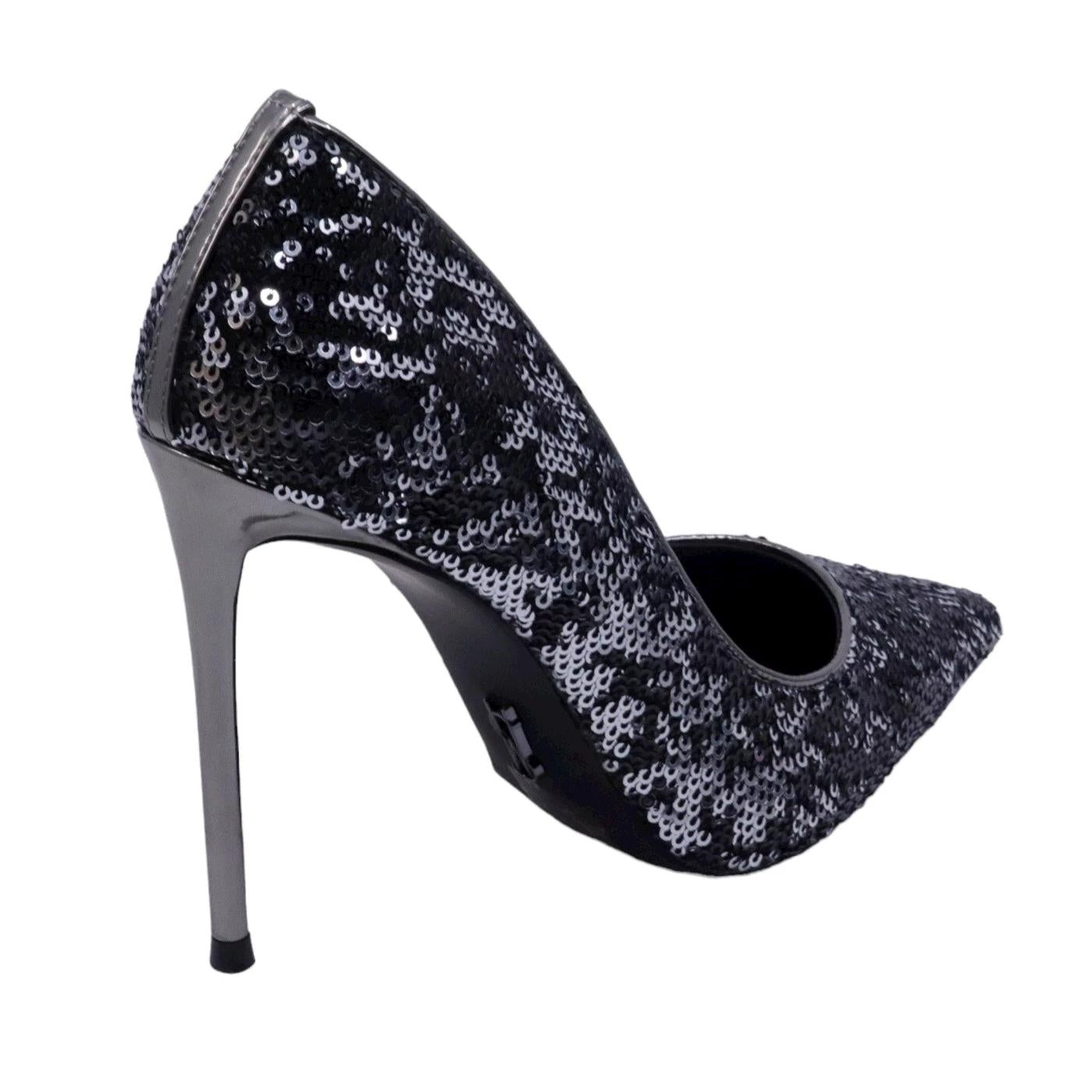 Steve Madden Vala décolleté donna con paillettes di colore nero e argento 