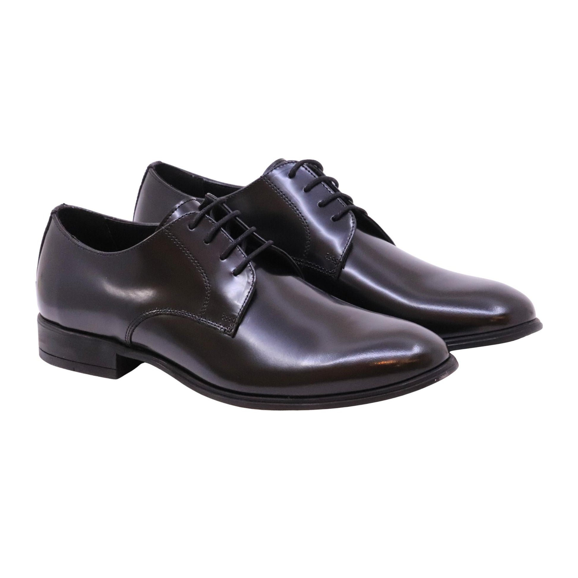 Antica Cuoieria 22546 scarpa derby uomo in pelle spazzolata nera 