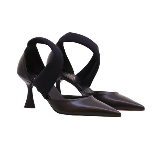 Isabelle Paris IS712 Nappa Nero décolleté donna con fascia elastica e tacco 7 cm 