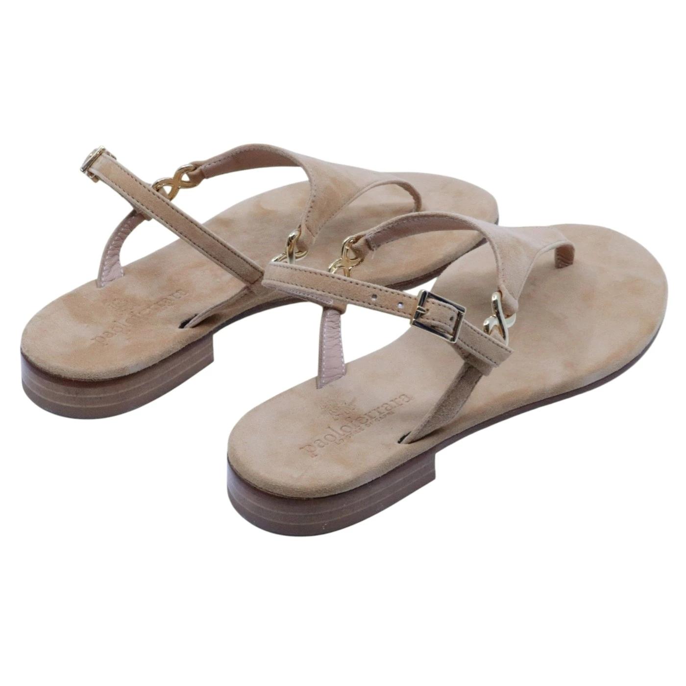 Sandalo infradito Paolo Ferrara CR721 in camoscio legno 