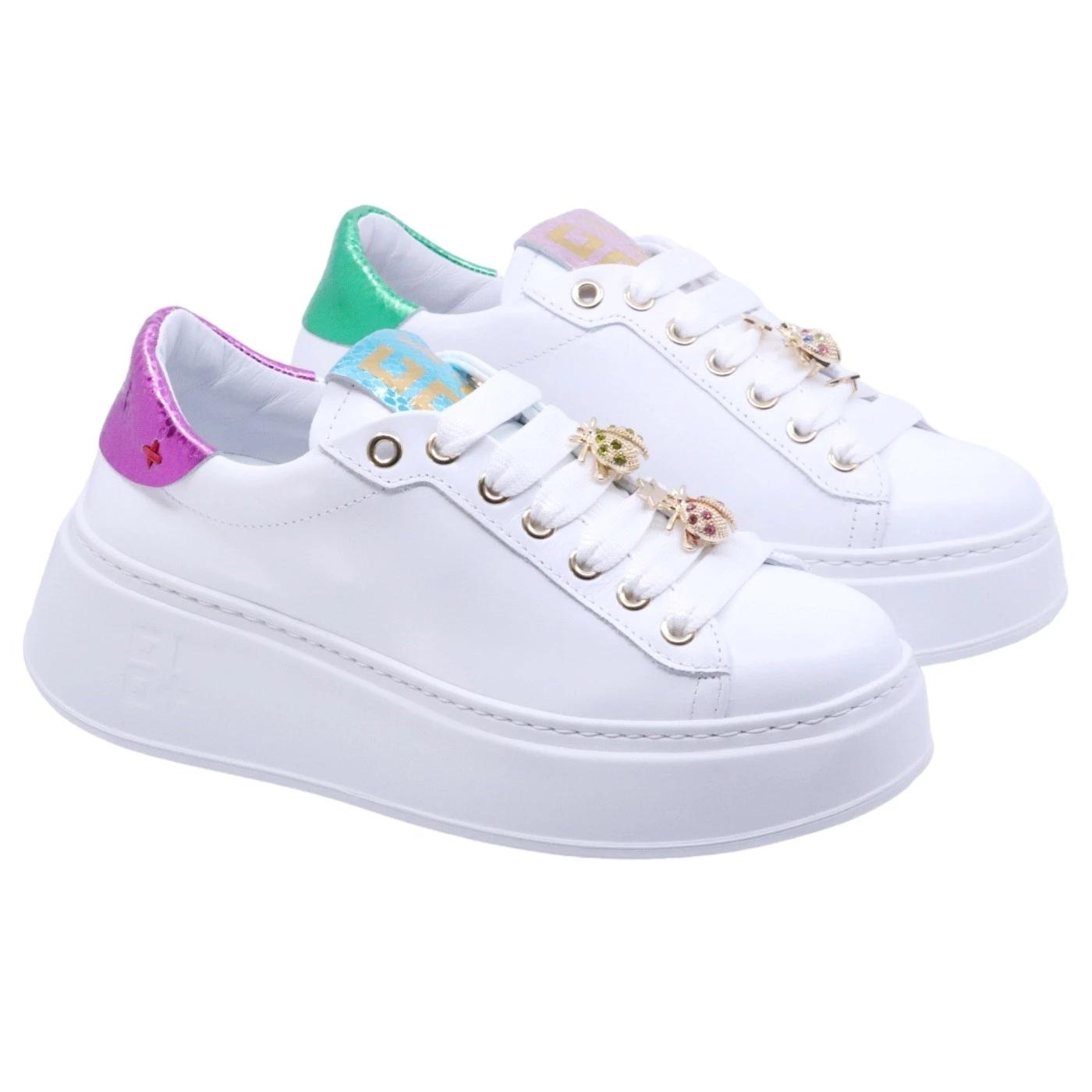 Sneaker donna Gio+ PIA158 in pelle bianca 