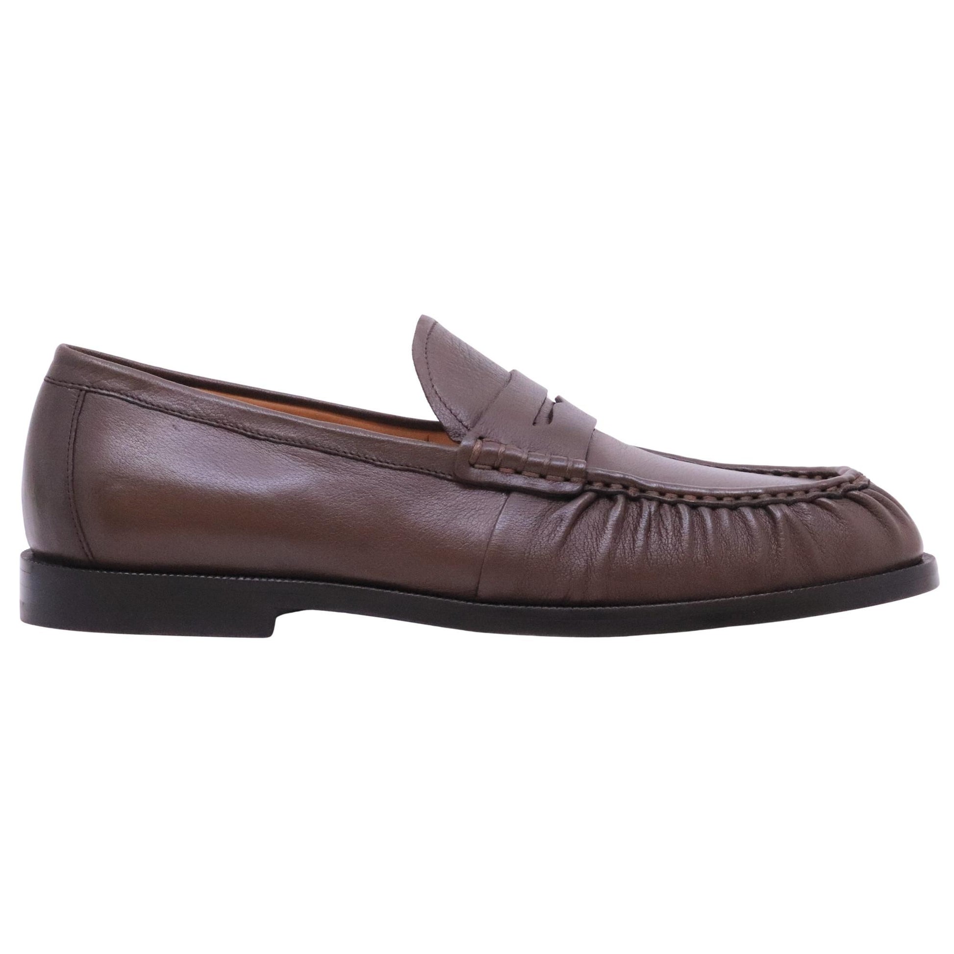 Triver Flight 886-01 mocassino uomo in pelle marrone con fondo cuoio elegante Made in Italy 