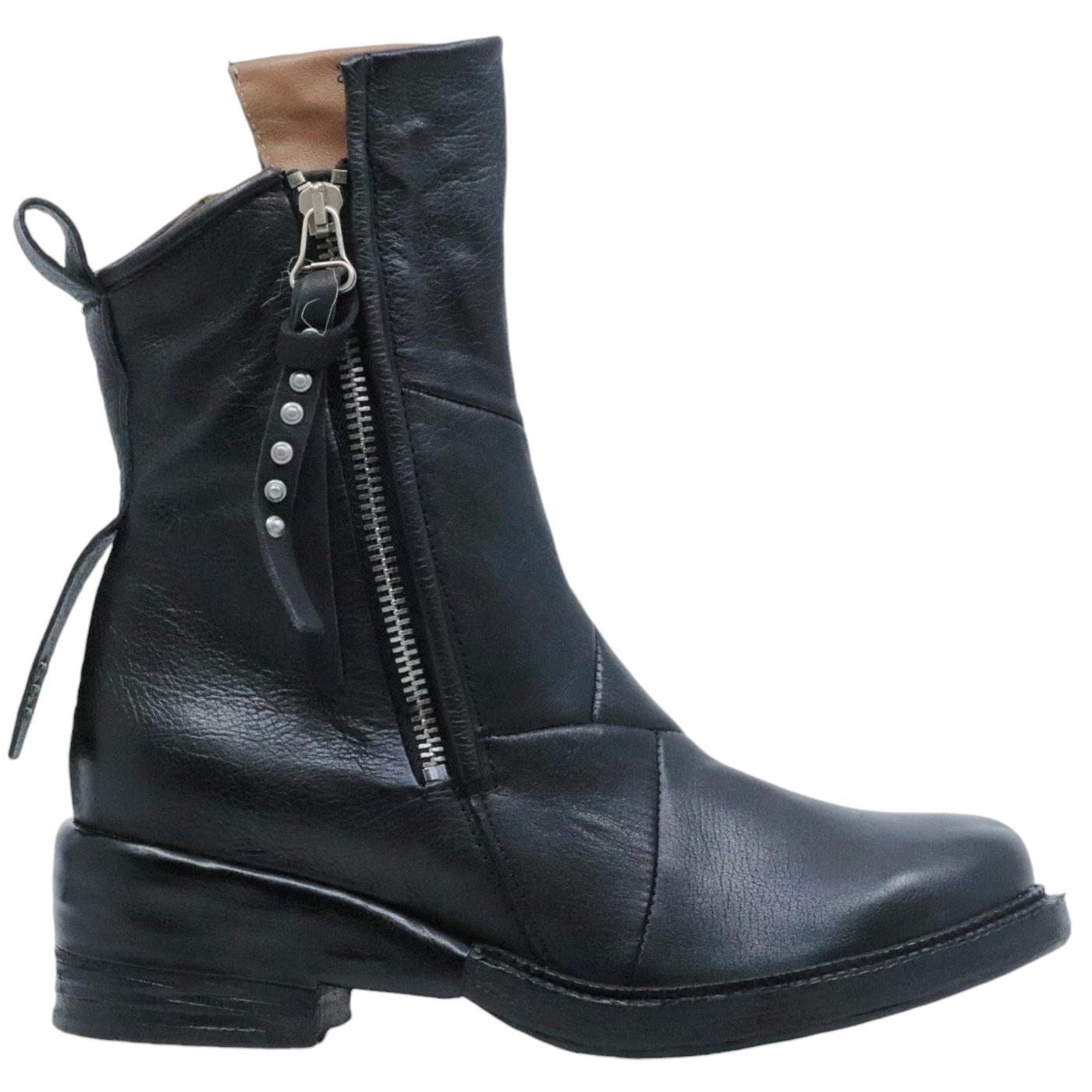 Stivaletto donna AS98 A23210 in pelle nera 