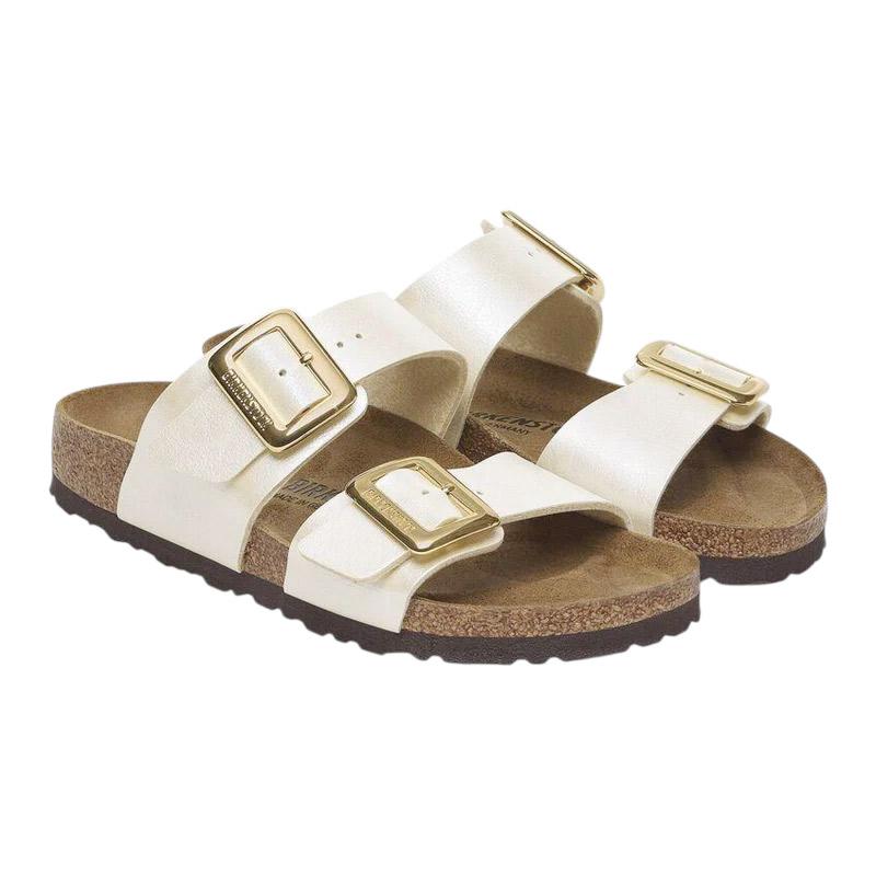 Birkenstock Sydney Graceful Pearl White sandalo doppia fibbia color bianco perlato 