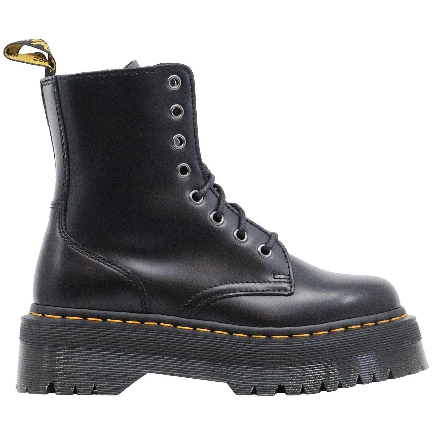 Dr. Martens Jadon anfibio platform donna in pelle Polished Smooth nera 