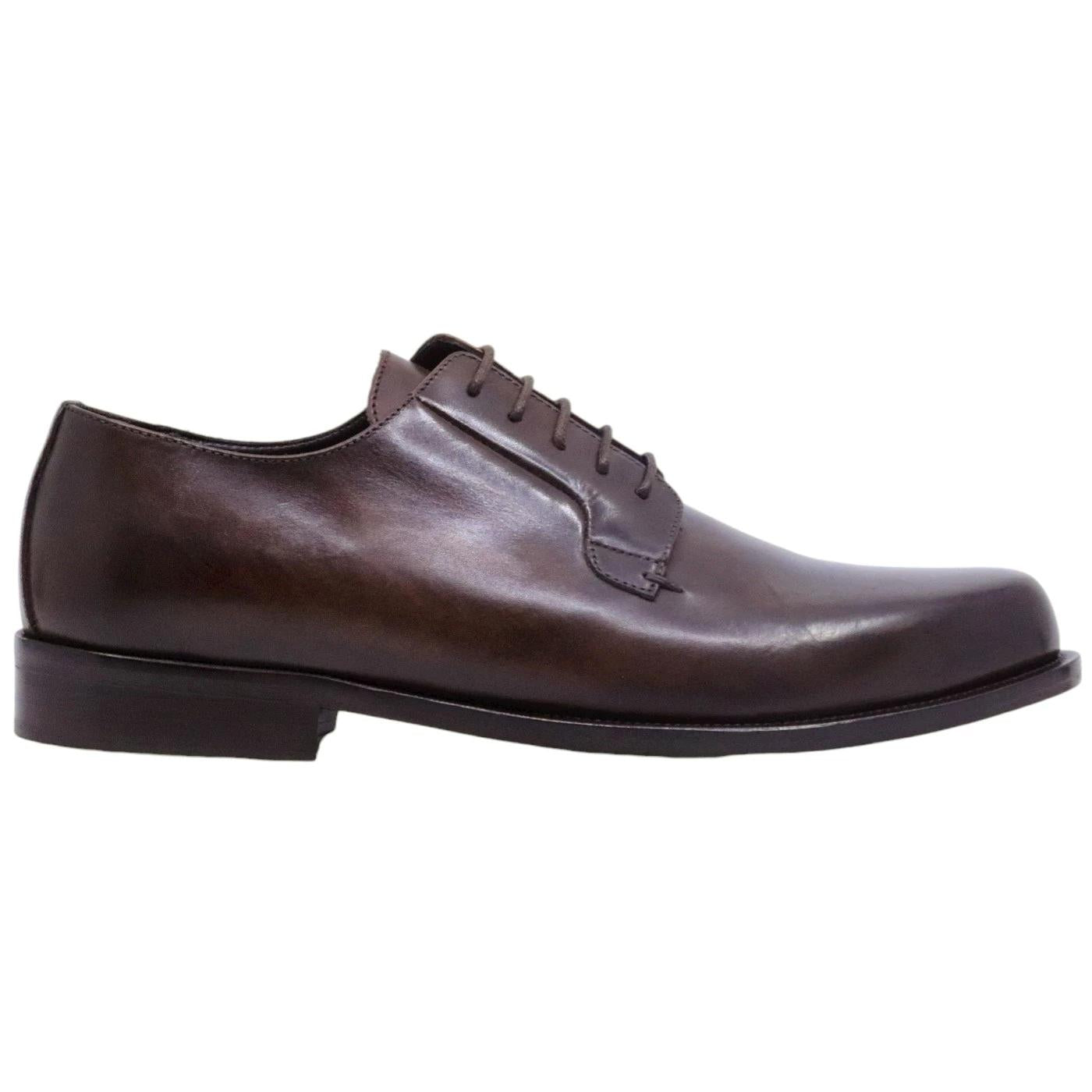 Scarpa Derby uomo Crispiniano 490 in pelle testa di moro 