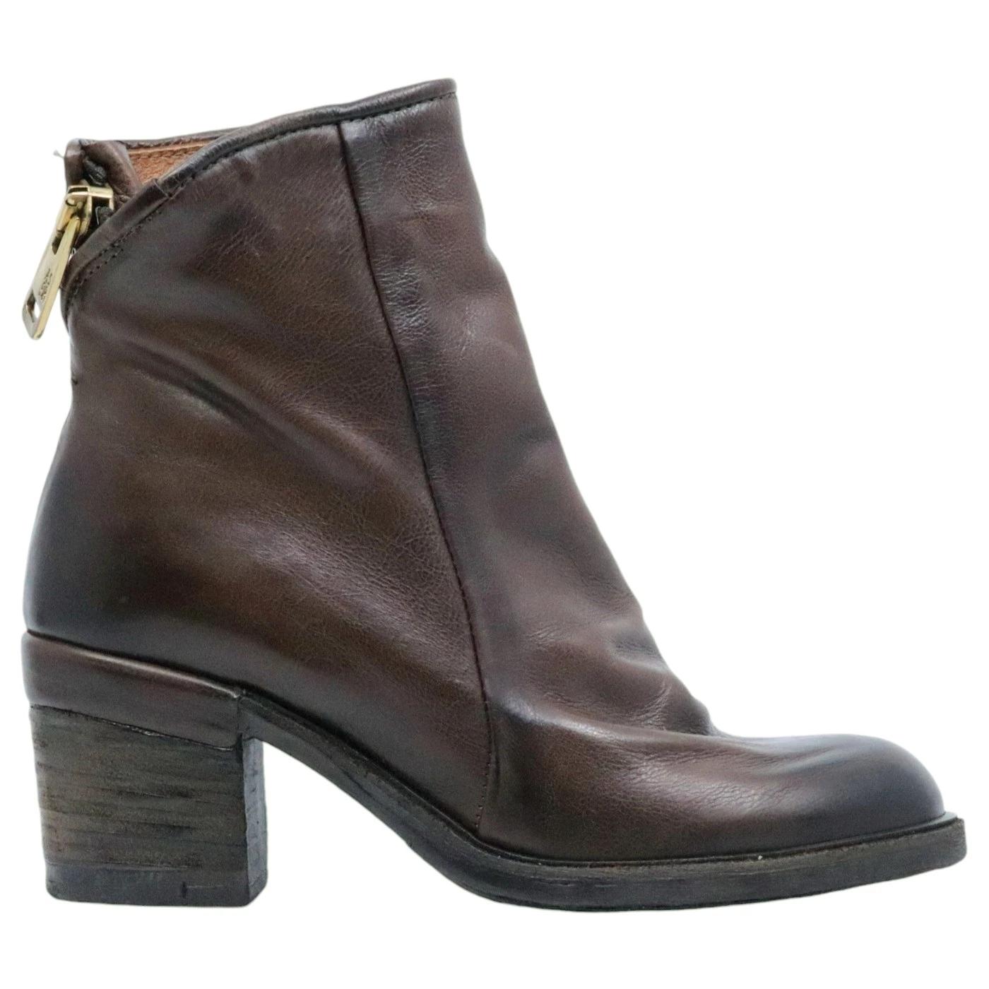 Tronchetto donna AS98 Jase A24208 in pelle marrone 