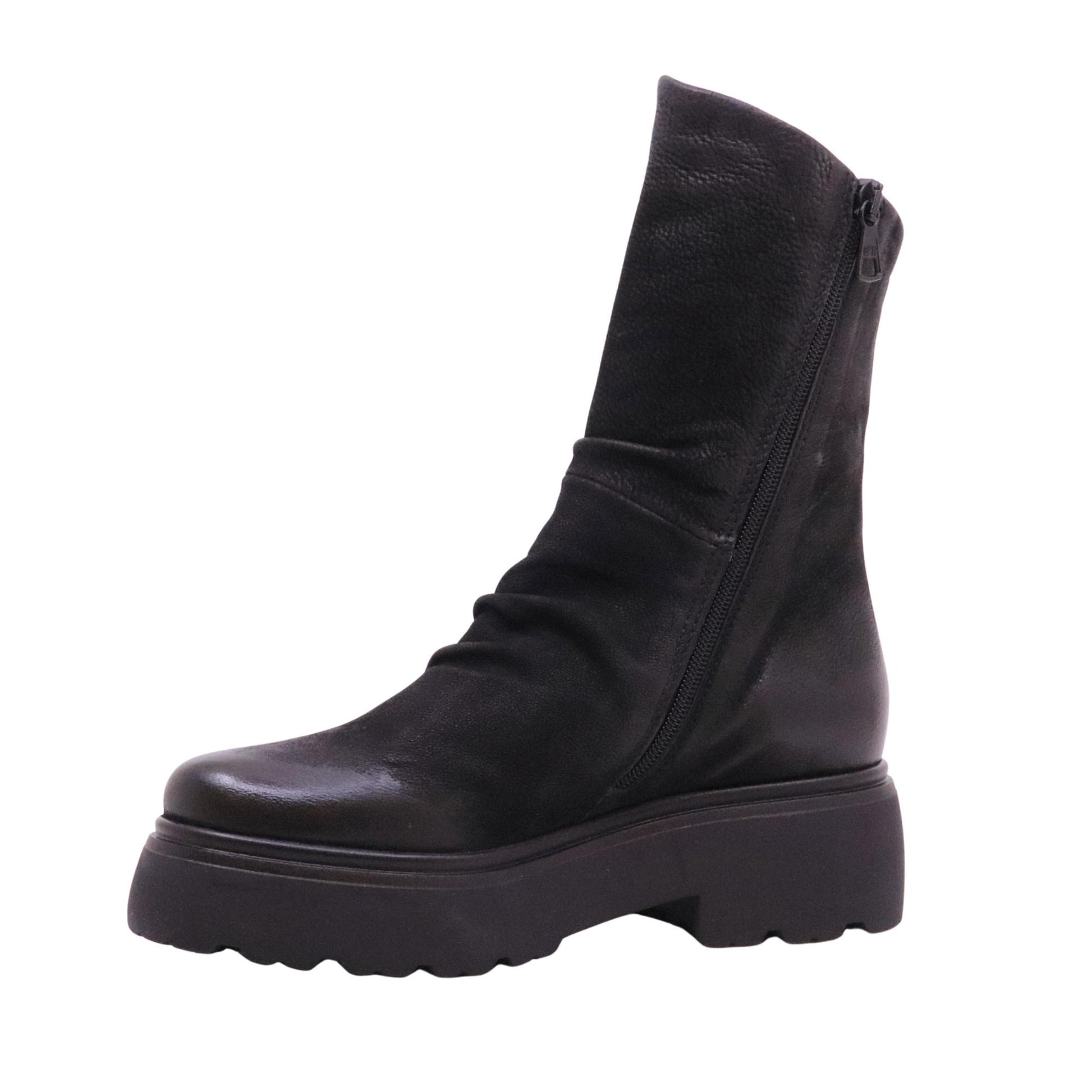 MJUS Ortone L44208 stivaletto donna in pelle nukuk nera 