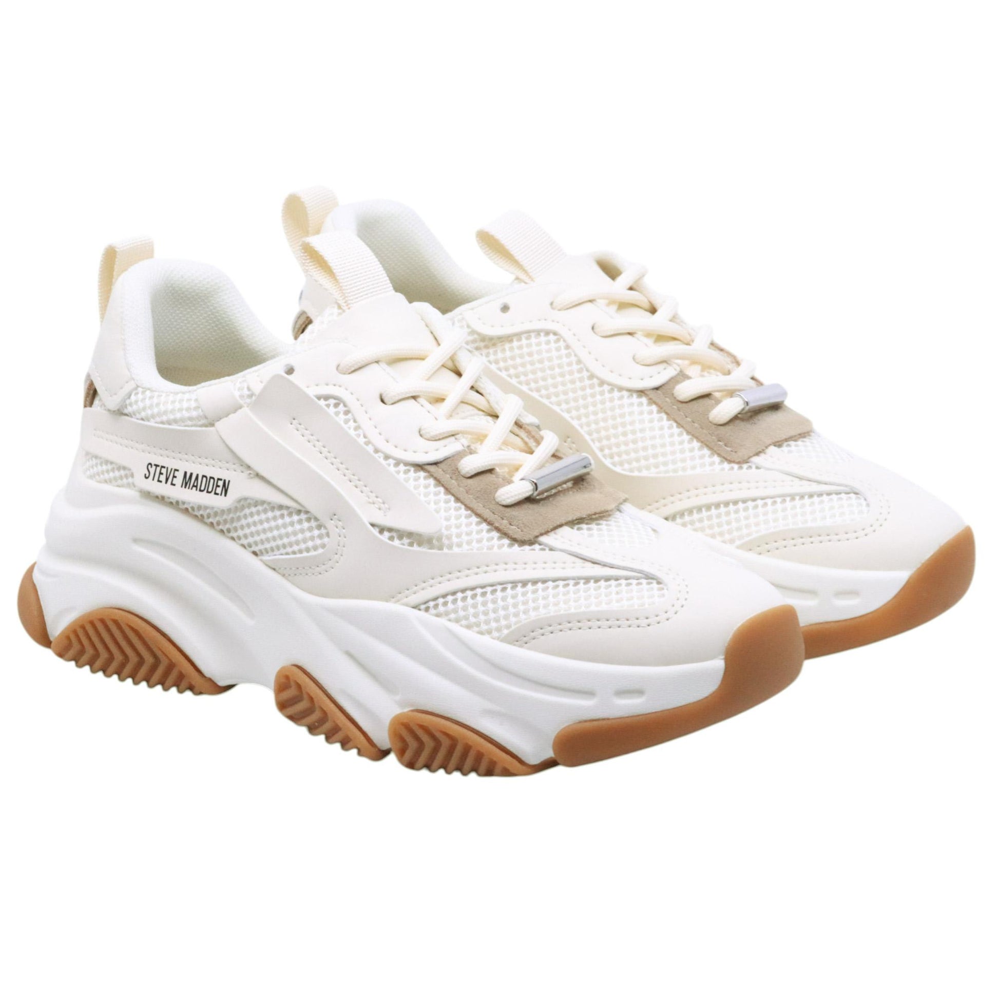 Steve Madden Possession sneaker donna in tessuto bianco e crema 