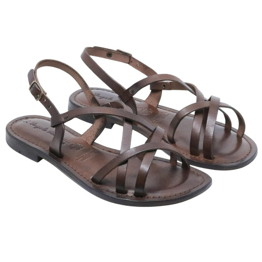 Sandalo donna L'angolo del cuoio Firenze 6651 in pelle marrone 