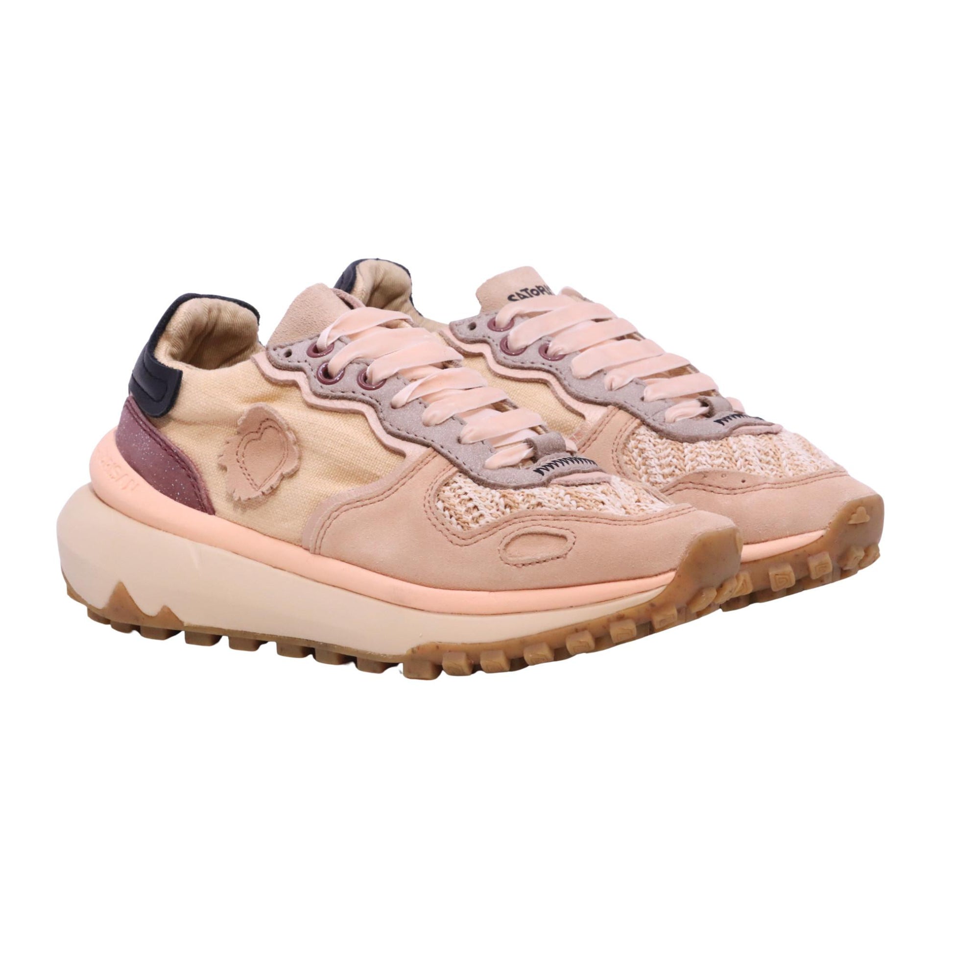 Satorisan Chacrona Metta Linen Safiya sneaker donna in camoscio e tessuto rosa 