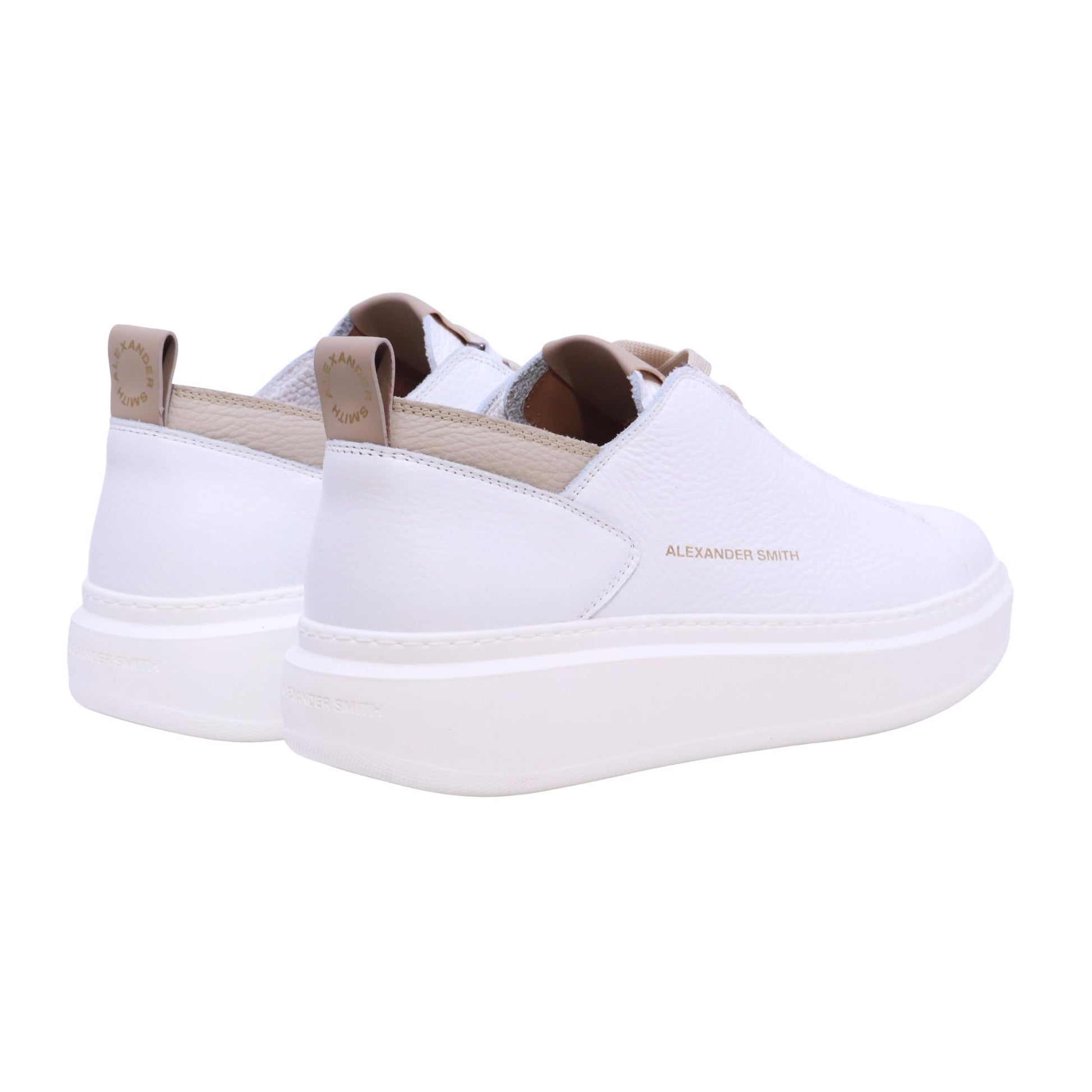 Alexander Smith Wembley Deconstructed White Dark Ivory sneaker uomo in pelle bianca 
