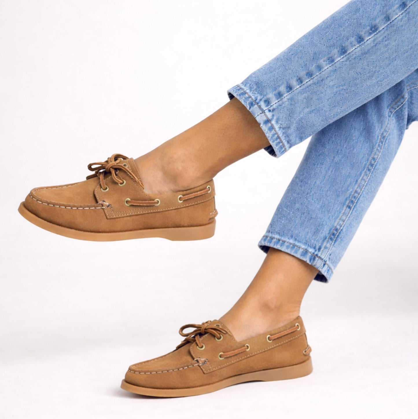 Sperry A/O 2-Eye scarpa da barca mocassino donna in pelle tan 