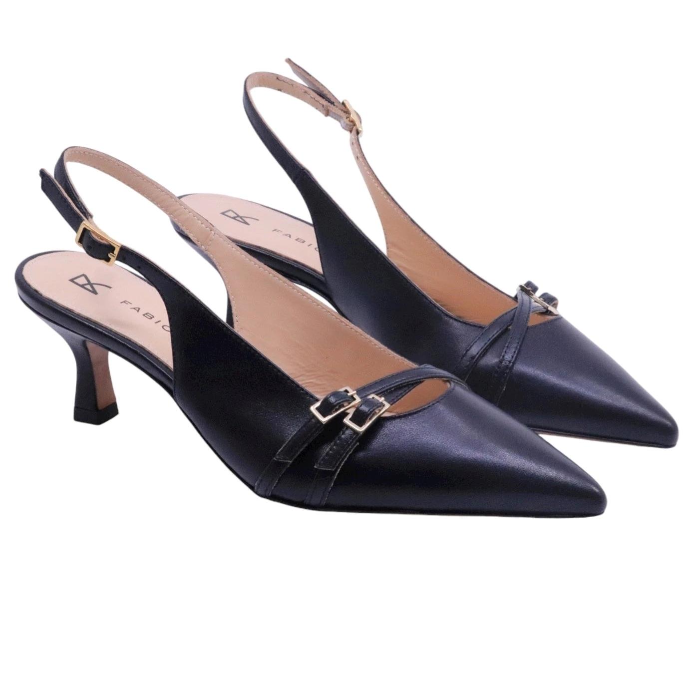 Slingback Fabio Rusconi 2565 donna in pelle nera 