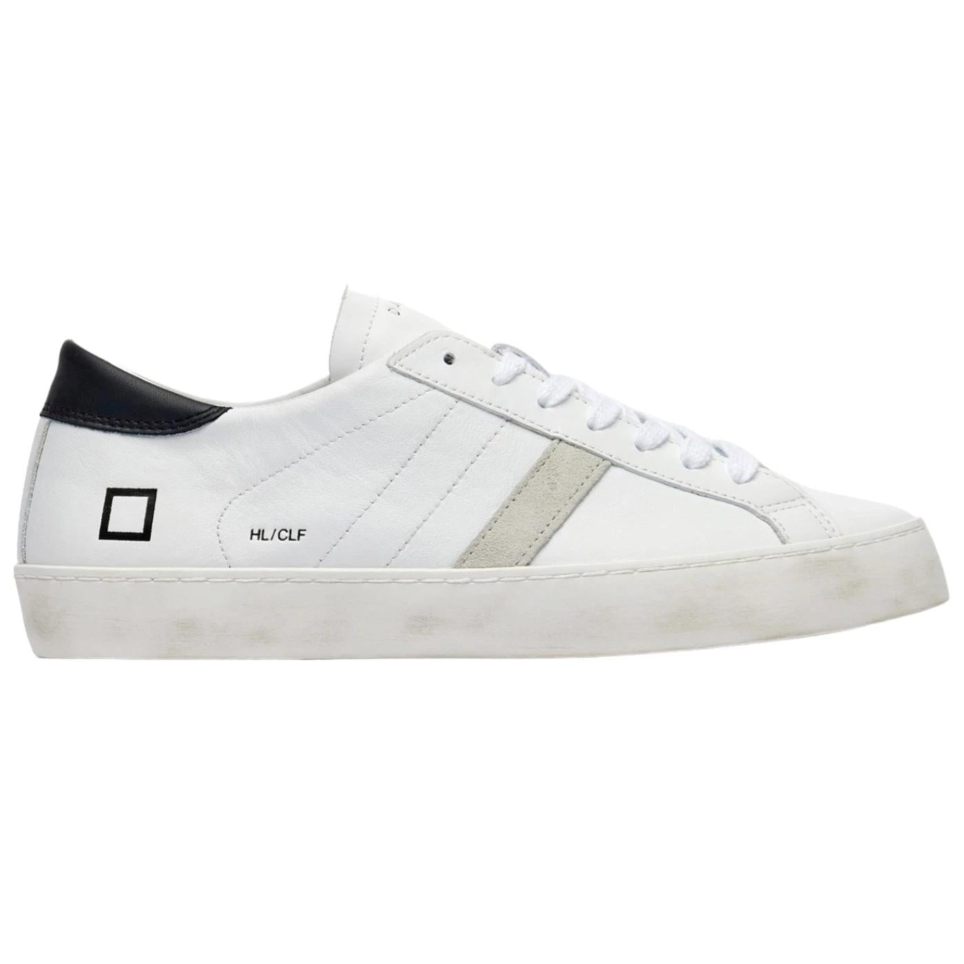 DATE Hill Low Calf White Black HL-CA-WB sneaker uomo in pelle bianca 