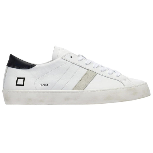 DATE Hill Low Calf White Black HL-CA-WB sneaker uomo in pelle bianca 