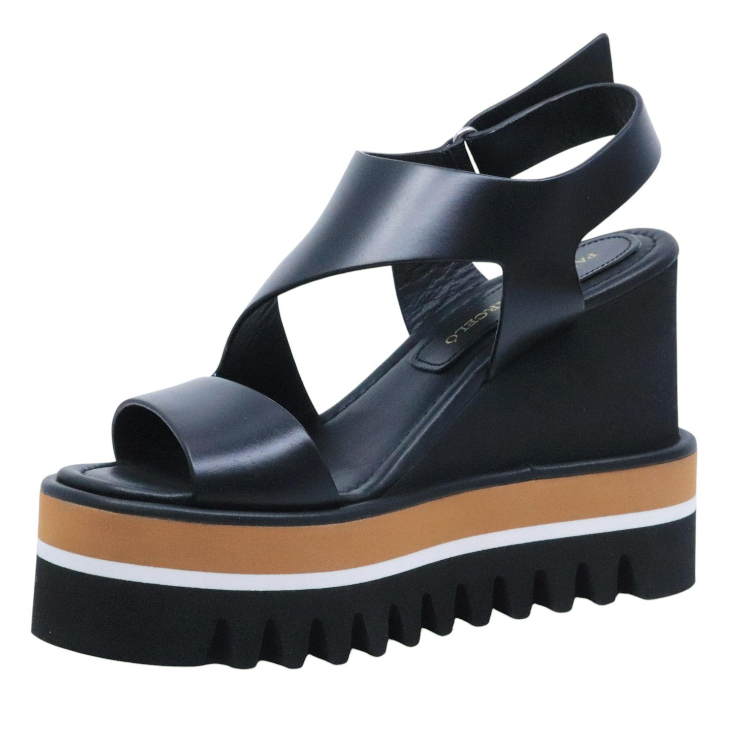 Sandalo con zeppa Paloma Barceló 26 Zarine in pelle nera 