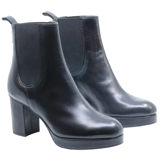 Chelsea donna  con tacco Triver Flight 776 01 in pelle nera 