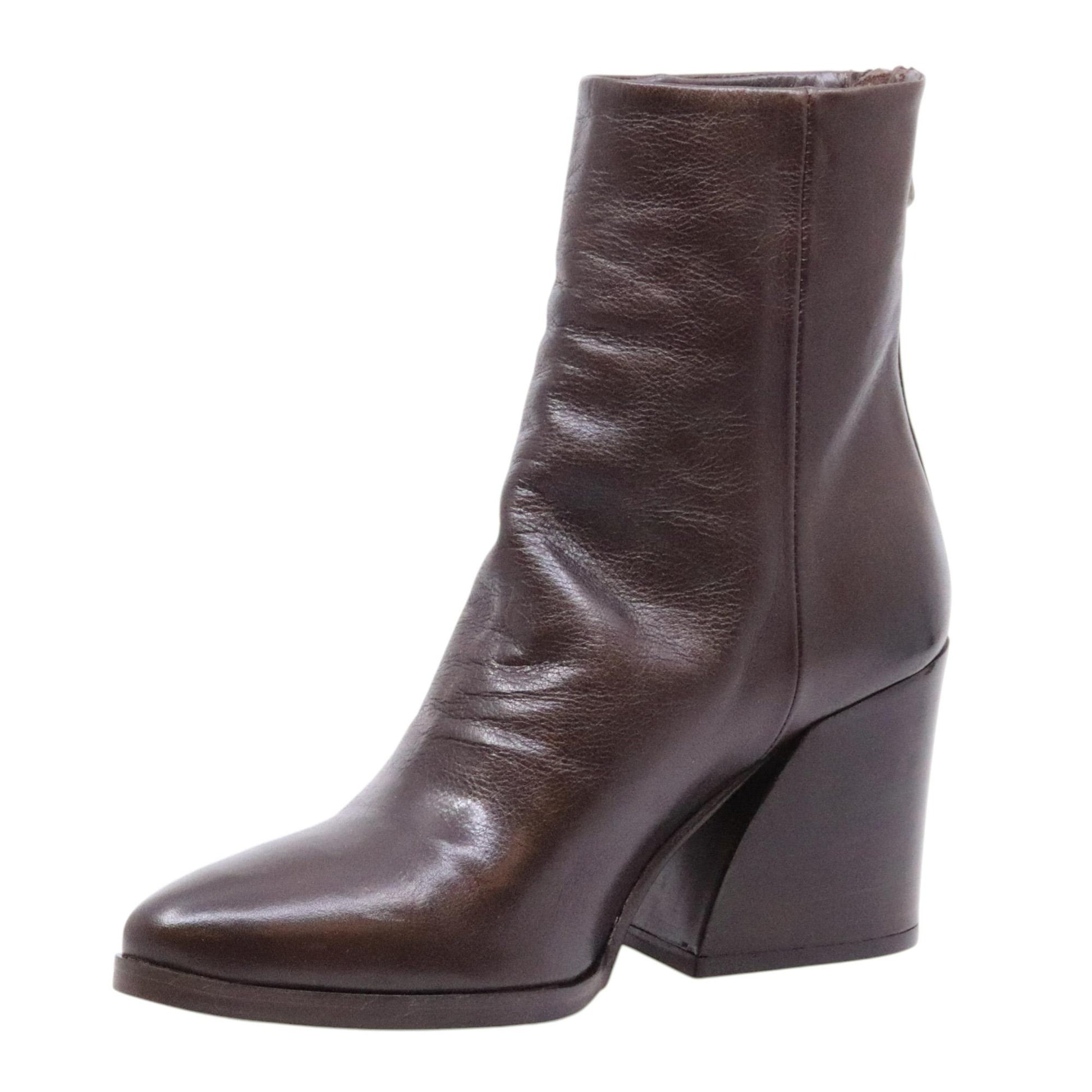 Curiositè 1636 stivaletto donna pelle marrone testa di moro 