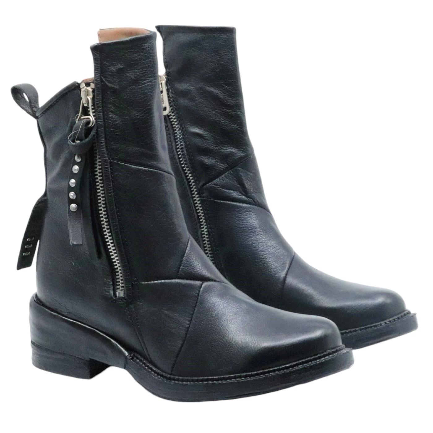 Stivaletto donna AS98 A23210 in pelle nera 