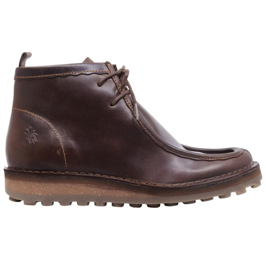 Stivaletto allacciato uomo Fly London TEZI130FLY in pelle marrone scuro 