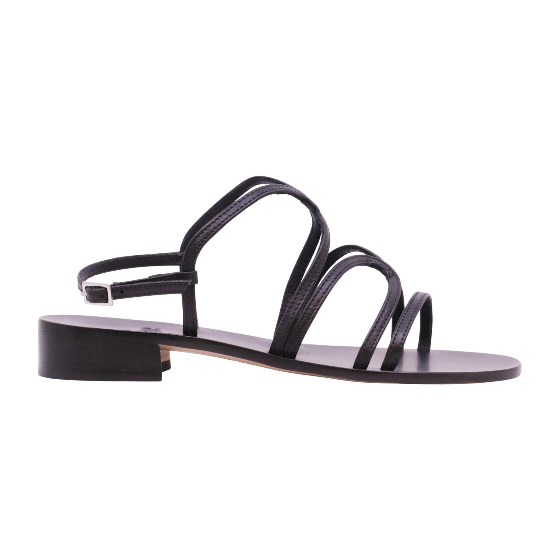 Paolo Ferrara 3026 Nappa Nero sandalo donna in pelle nera Made in Italy 