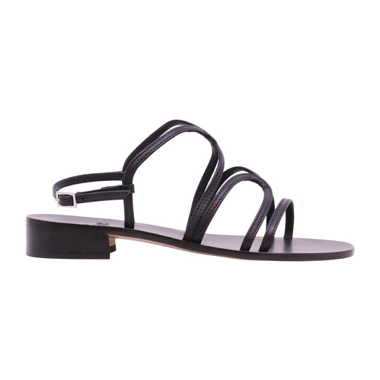 Paolo Ferrara 3026 Nappa Nero sandalo donna in pelle nera Made in Italy 