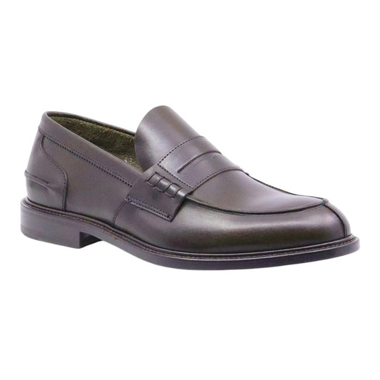 Douglas 784 Princess mocassino uomo in pelle marrone con suola in cuoio 
