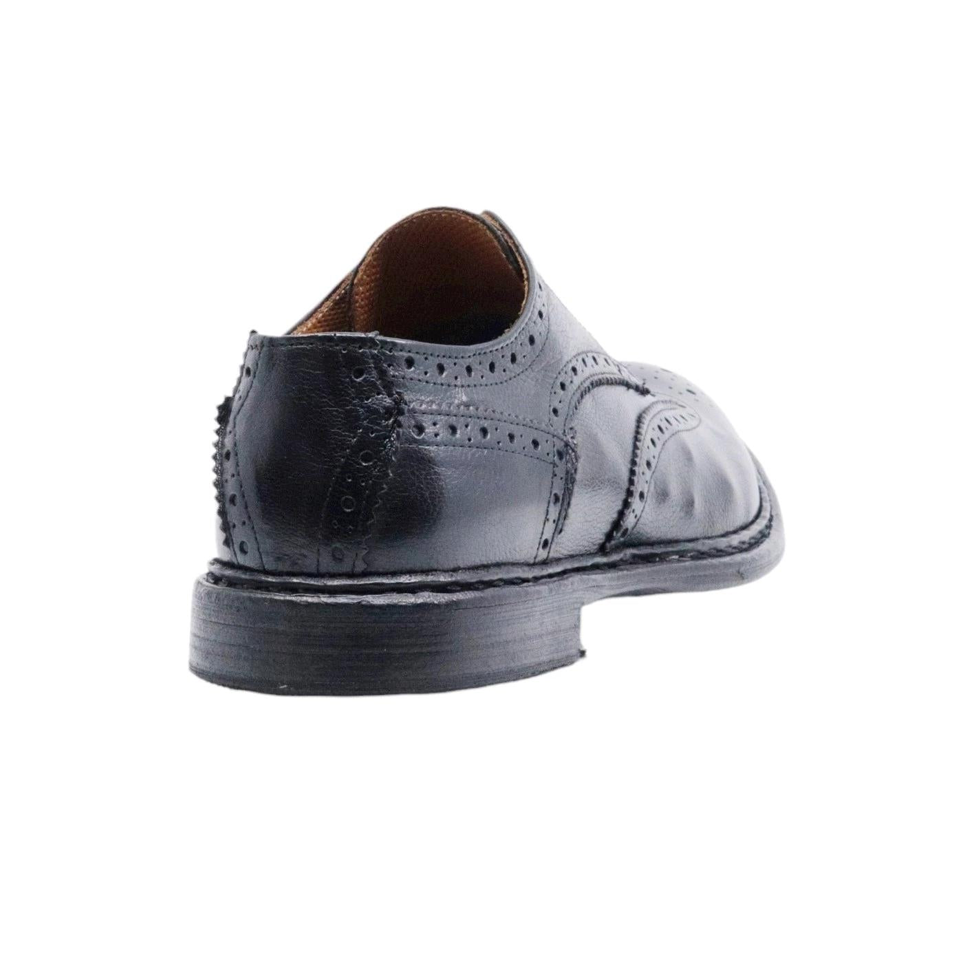 Crispiniano 481 scarpa derby imperiale da uomo in pelle nappata nero 