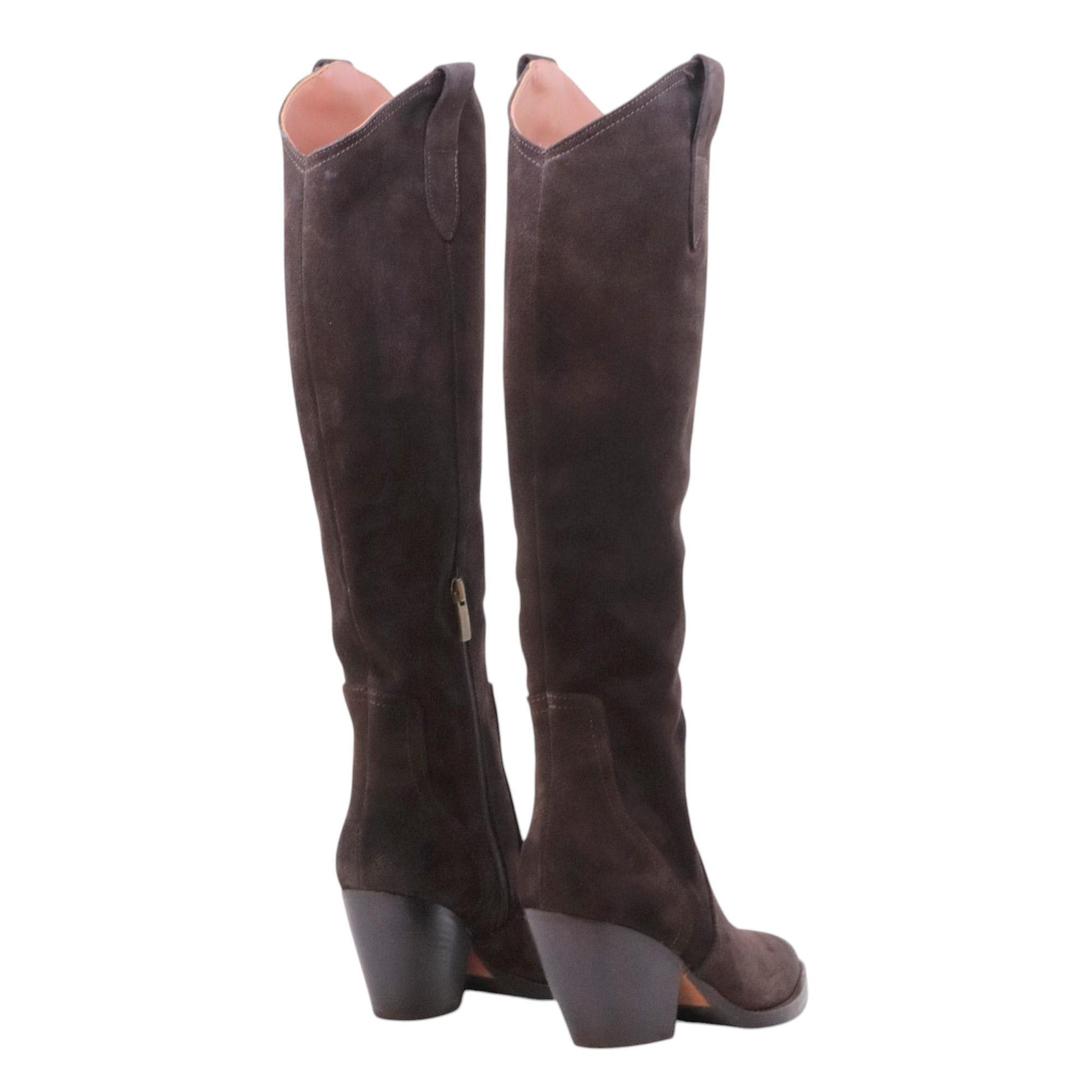 Curiositè TX9 stivale texano donna in camoscio marrone 