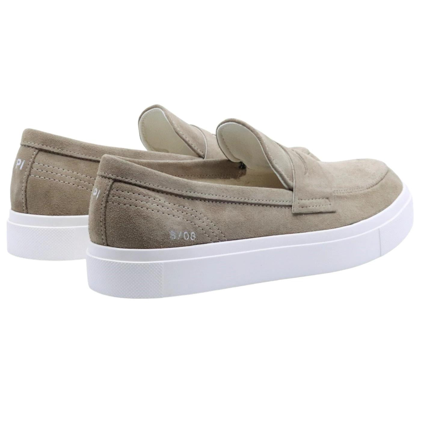 Mocassino slip on uomo Panchic S08 in camoscio vintage khaki 