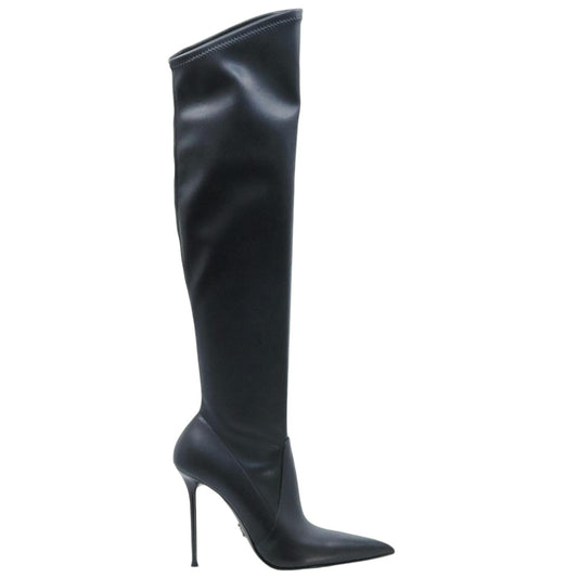 Stivale alto sopra il ginocchio Sergio Levantesi Lupa in pelle e tessuto elastico 