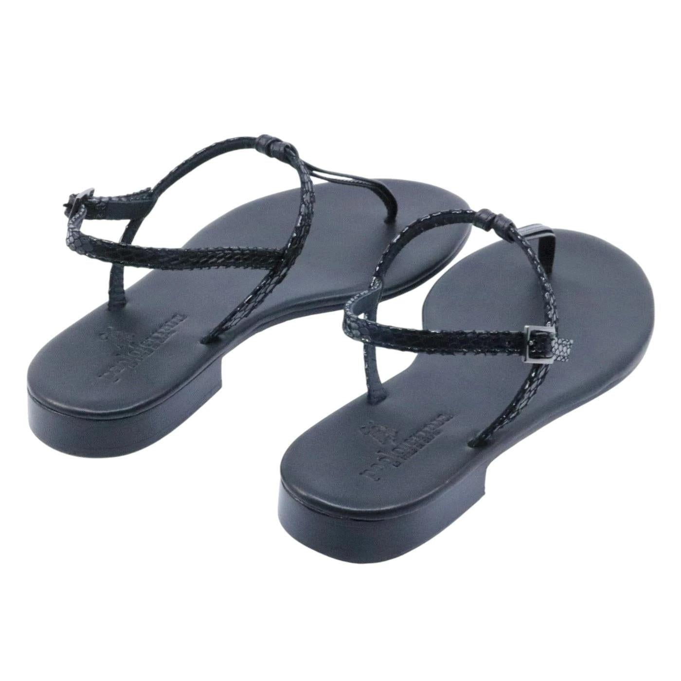 Sandalo infradito Paolo Ferrara CR1796C in pelle nera 