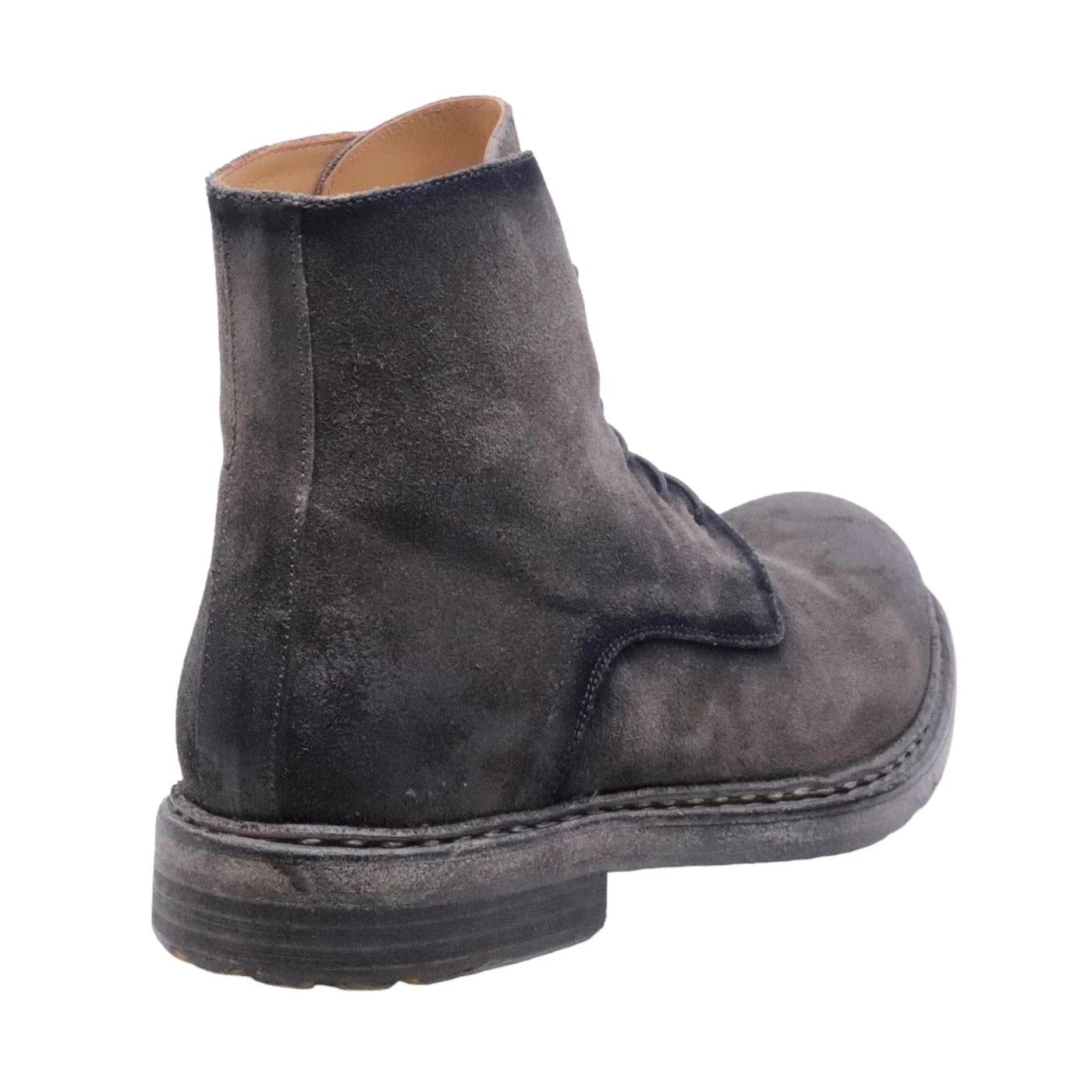 Stivaletto da uomo Crispiniano 6081 in pelle camoscio ingrassato grigio 