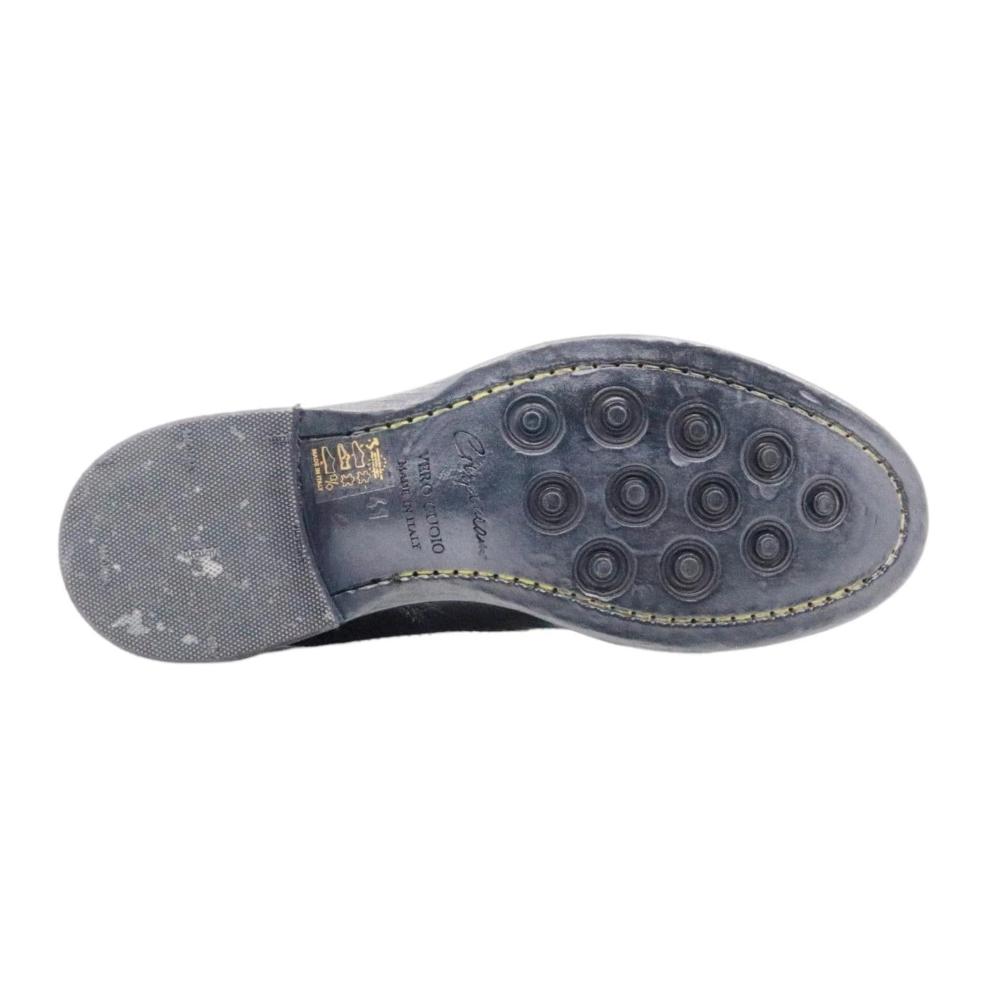 Crispiniano 481 scarpa derby imperiale da uomo in pelle nappata nero 