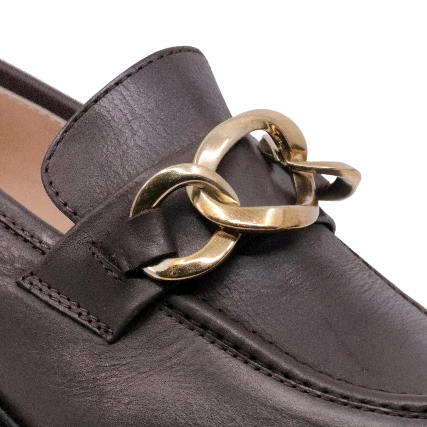 Le Briella Z800 D mocassino donna in pelle testa di moro con morsetto 