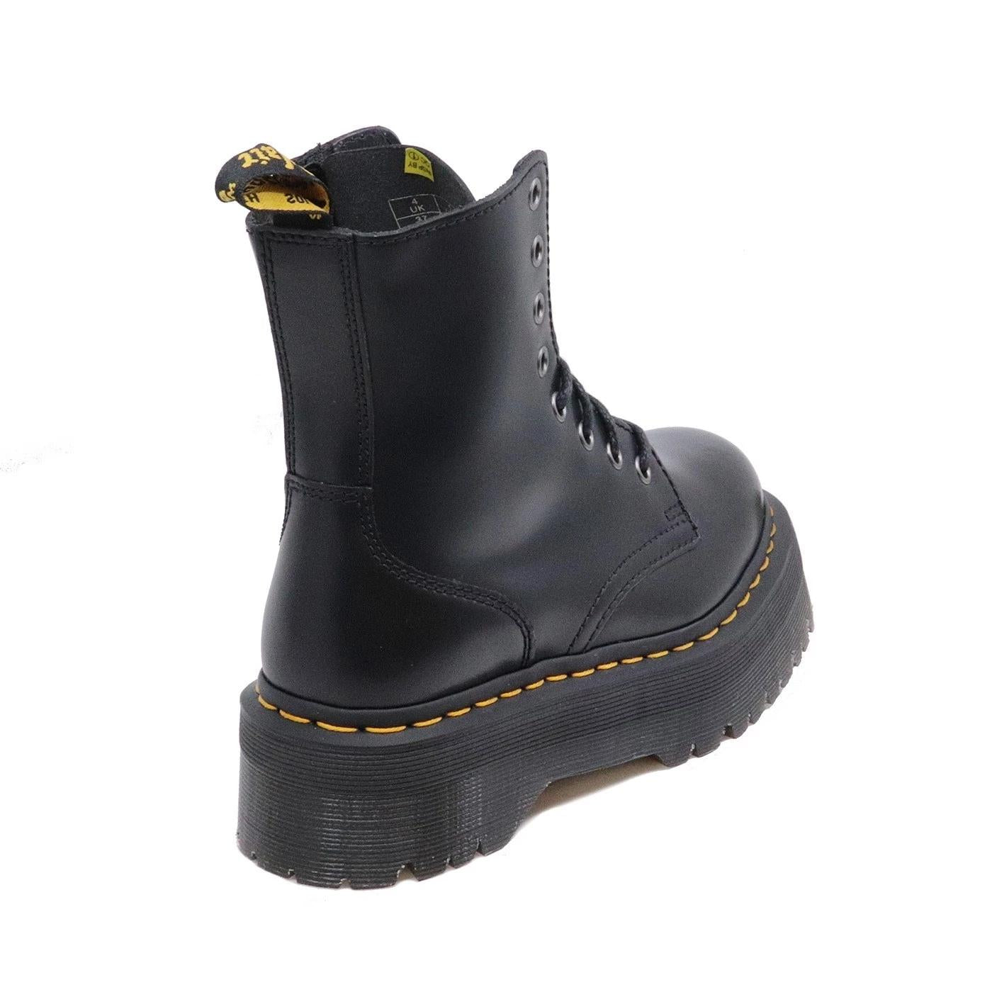 Dr. Martens Jadon anfibio platform donna in pelle Polished Smooth nera 