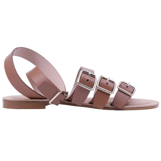 Sandalo donna Cecile 2845 in pelle cuoio con fibbie 