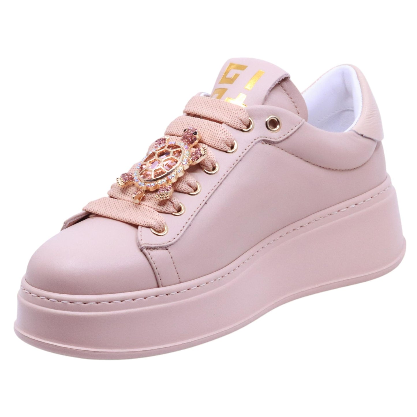 Sneaker donna Gio+ PIA322B in pelle nude rosa 