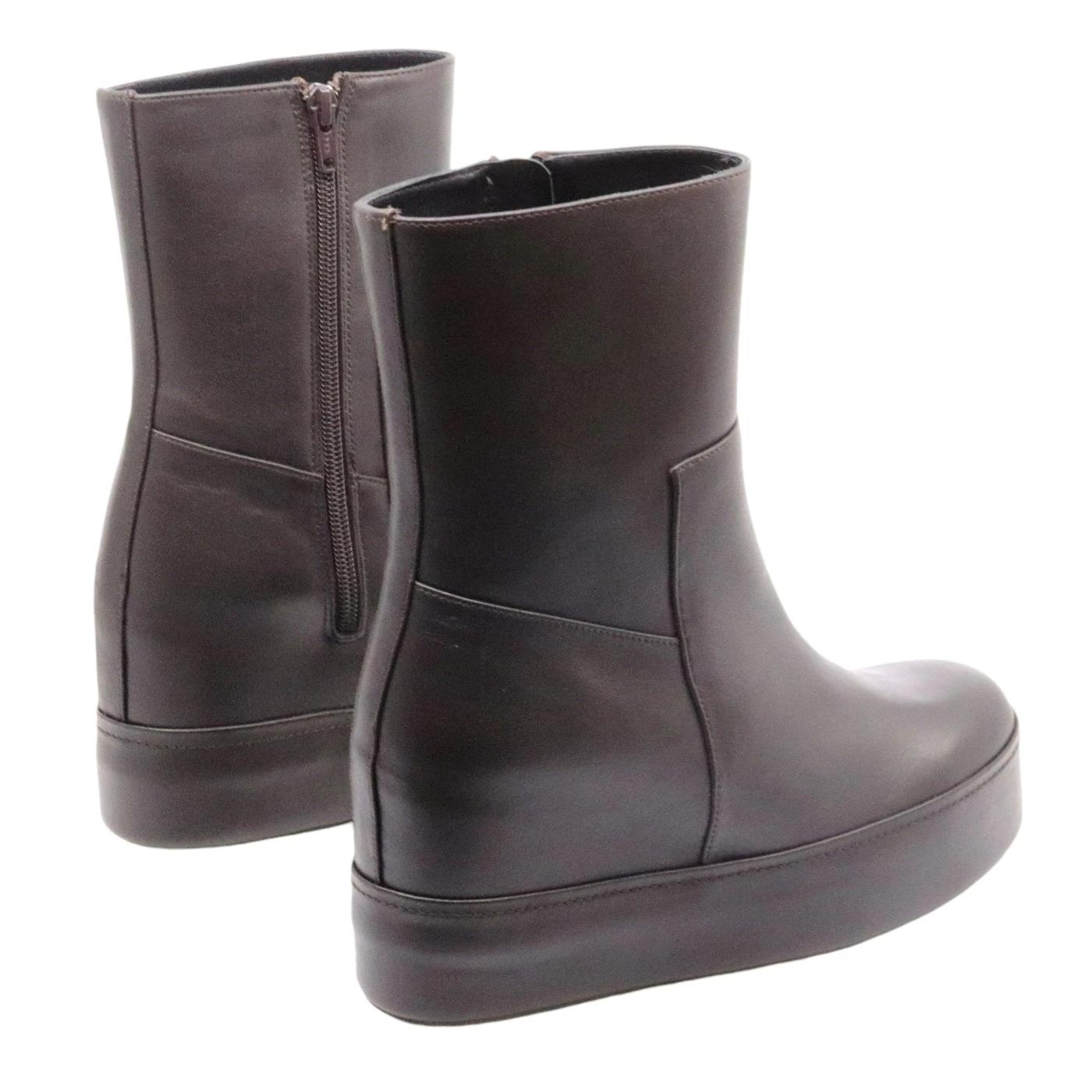 Stivaletto con zeppa Paloma Barceló Disa in pelle marrone 