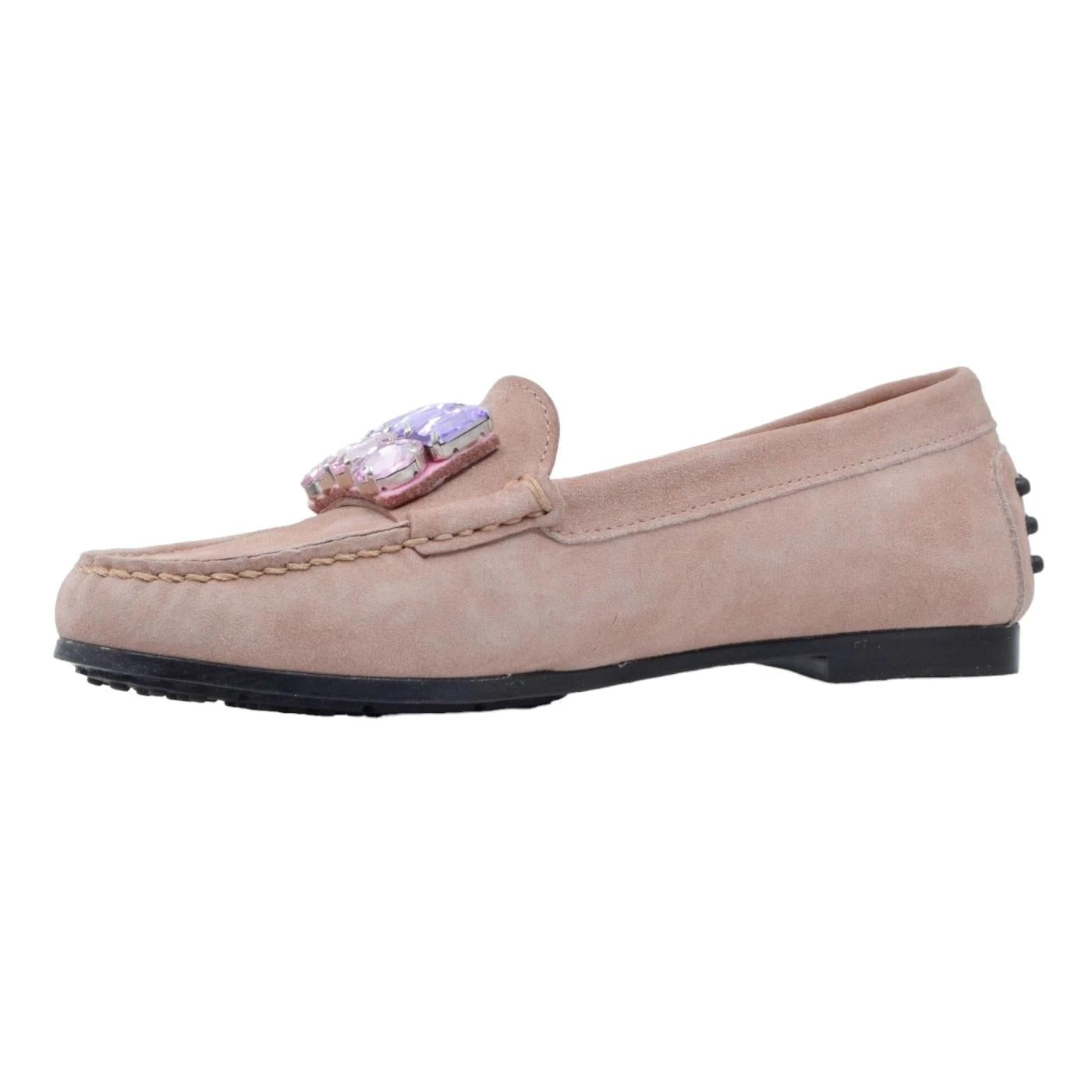 Mocassino donna Triver Flight 512 10 in pelle scamosciata di colore nude 