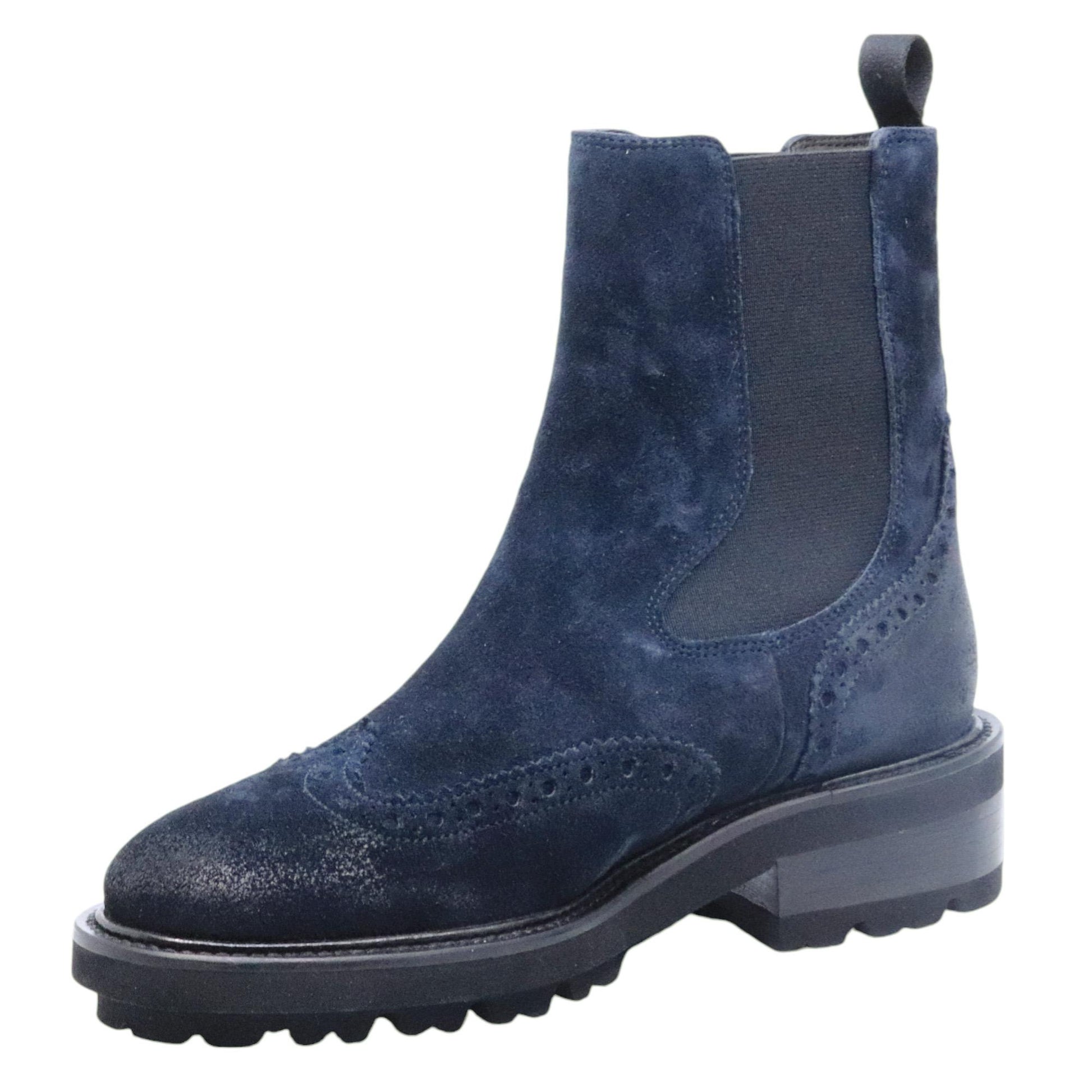 Chelsea Boot donna Triver Flight modello 446 24 in camoscio blu ingrassato 