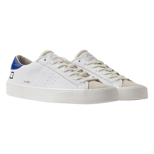 DATE Hill Low Basic White Bluette HL BA WE sneaker uomo in pelle bianca 