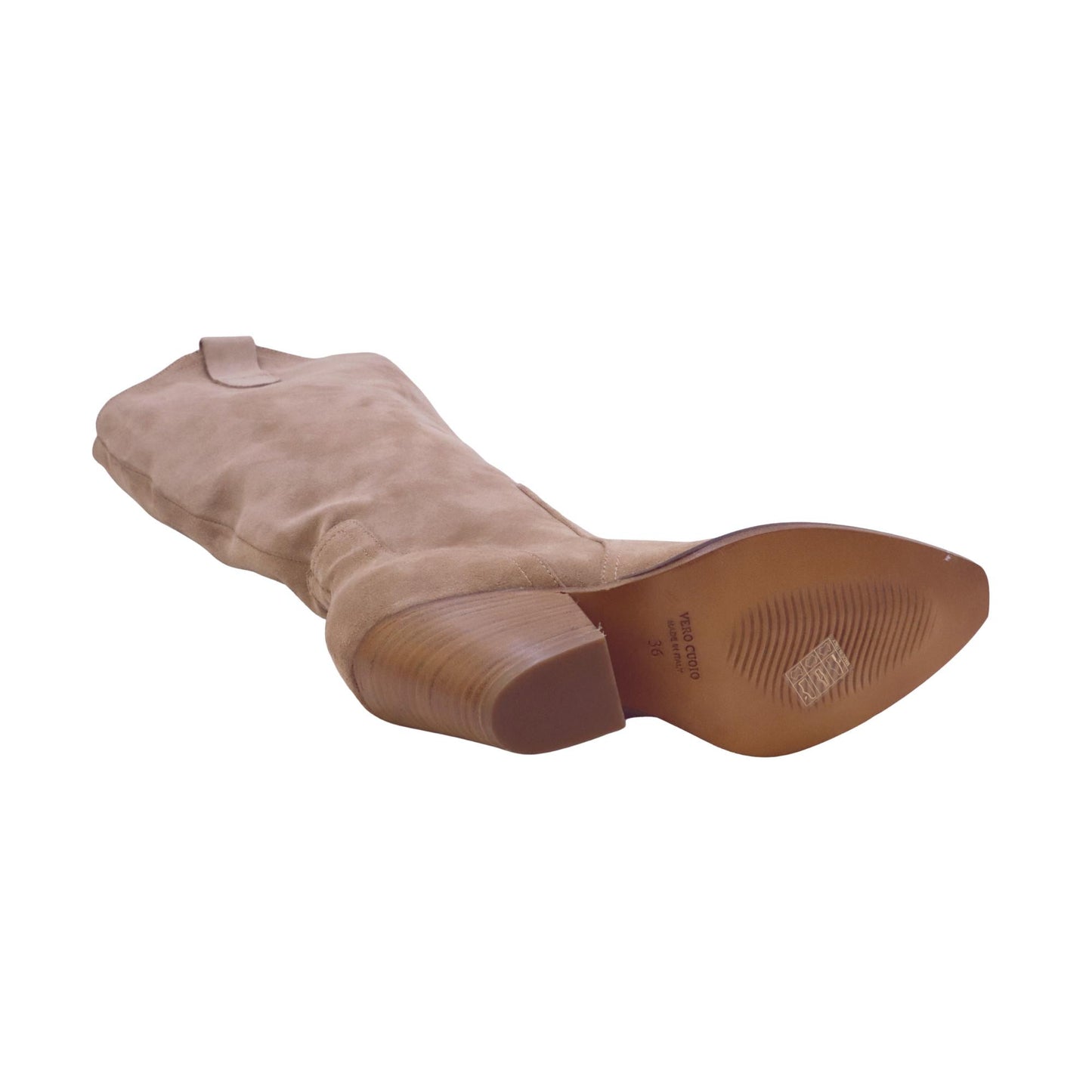 Curiosité TX9 stivale texano donna in camoscio beige 